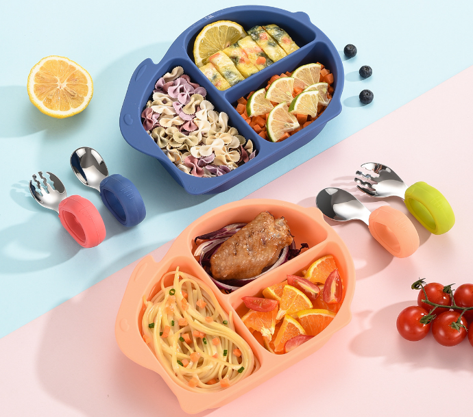 baby silicone bowl and plate